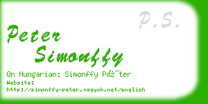 peter simonffy business card